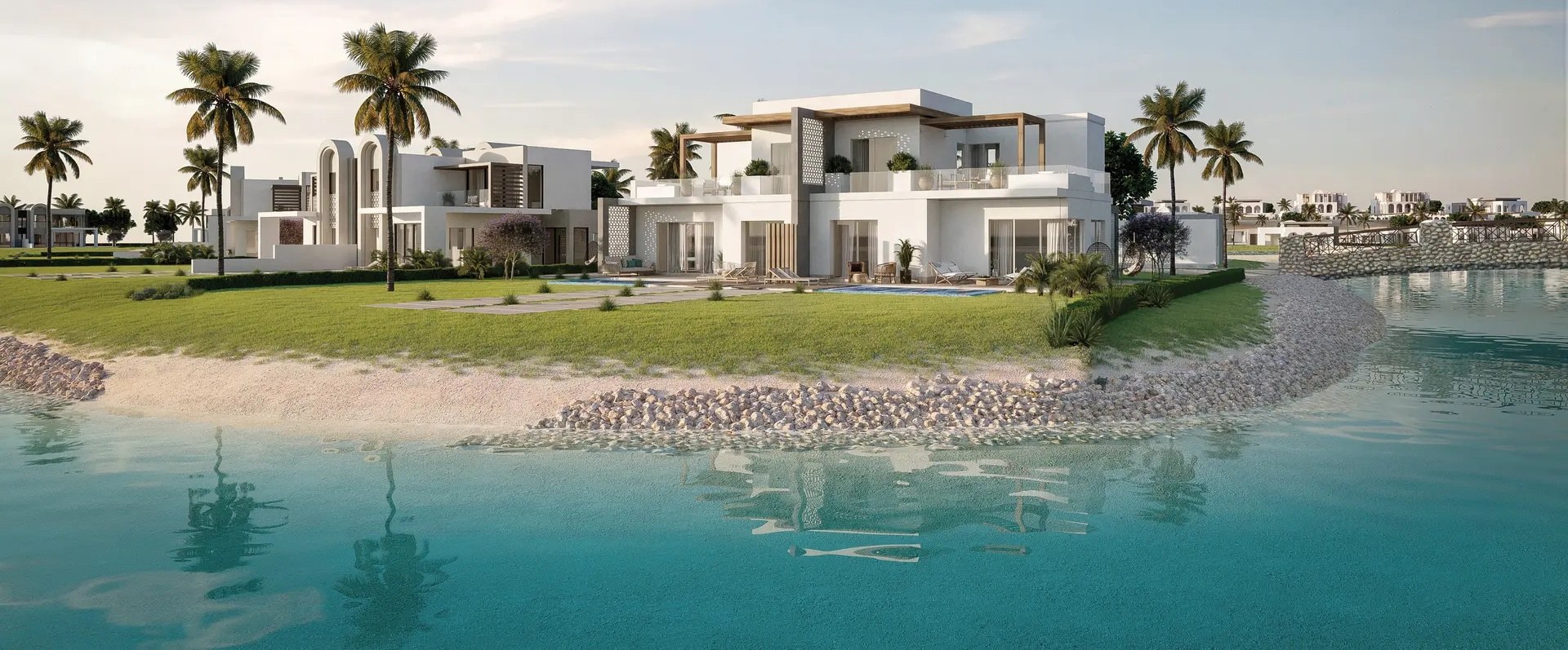Amazi Hawana Salalah — white villas on the lagoon shore