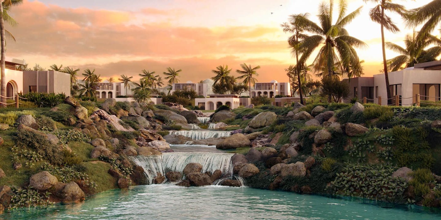 Amazi Hawana Salalah — wadi with waterfall at sunset